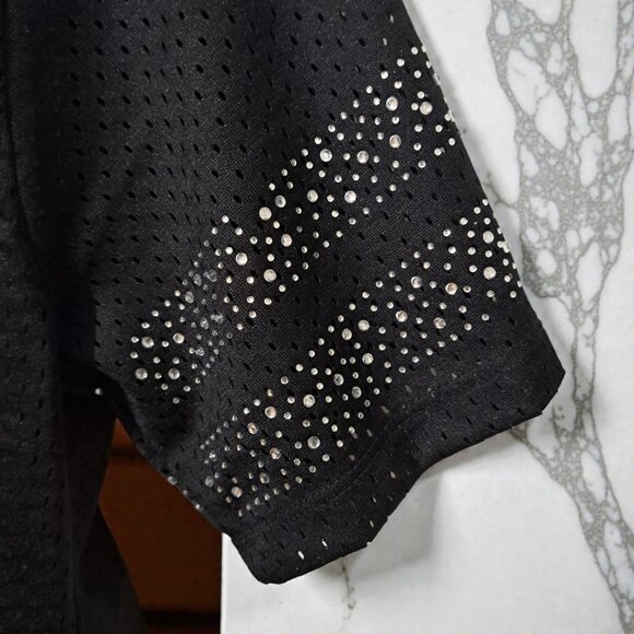 Like an Angel Size 1X, Short Sleeves Black 23 Rhinestone Jersey NWT - Picture 6 of 14